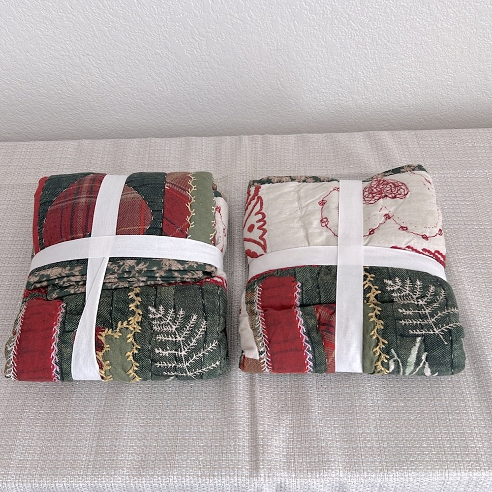 🎄Pottery Barn🎄2 Holiday Love Reversible Euro Shams - Picture 11 of 11